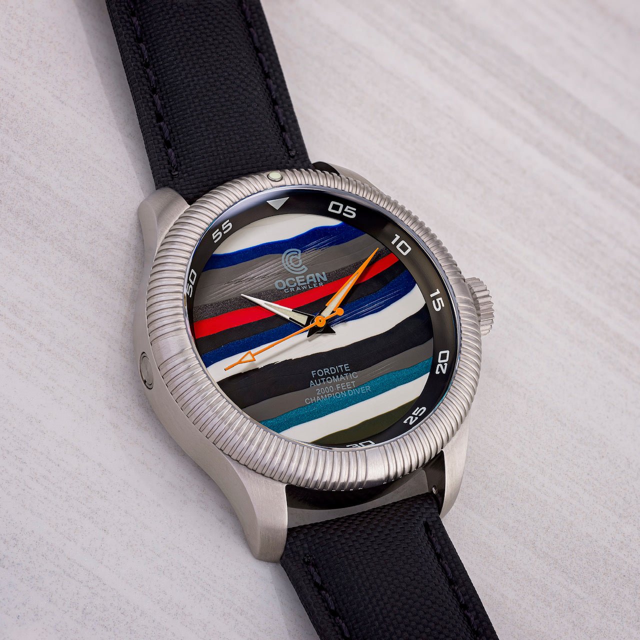 Ocean Crawler Champion Diver - Fordite - Unique Piece - APEX ACE - Ocean Crawler Watch Co.