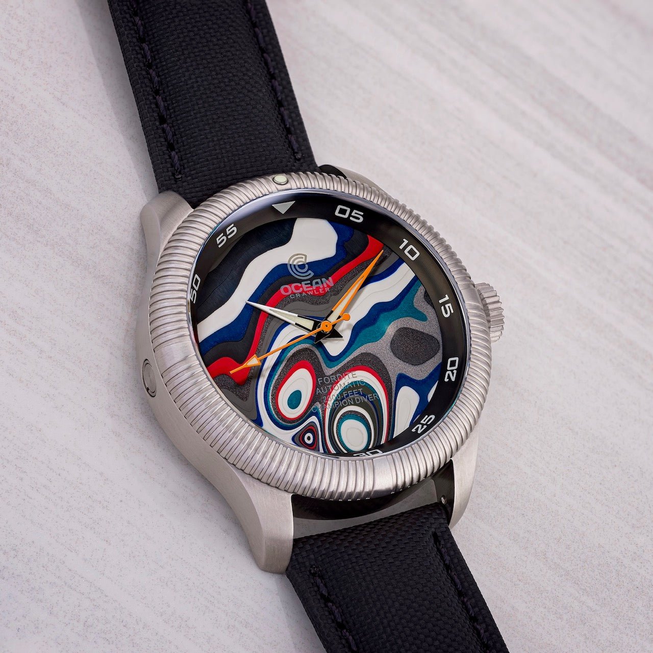 Ocean Crawler Champion Diver - Fordite - Unique Piece - RaceTrack Racer - Ocean Crawler Watch Co.