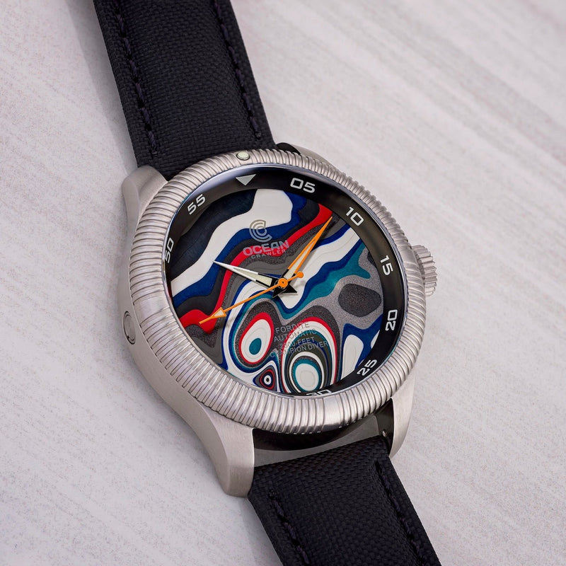 Ocean Crawler Champion Diver - Fordite - Unique Piece - RaceTrack Racer - Ocean Crawler Watch Co.