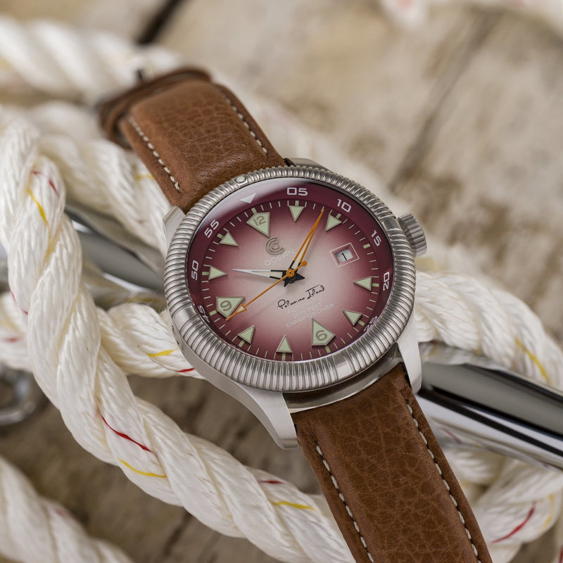Ocean Crawler Champion Diver - Palomino Isl. - Red - Ocean Crawler Watch Co.