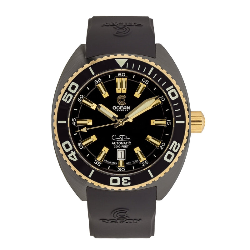 Ocean Crawler Core Diver - 18K Gold - Preorder (Black DLC Version) - Ocean Crawler Watch Co.
