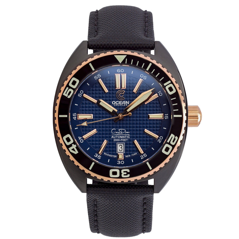 Ocean Crawler Core Diver - 18K Red Gold (Black DLC Version) - Ocean Crawler Watch Co.