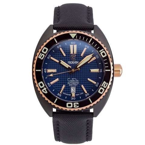 Ocean Crawler Core Diver - 18K Red Gold (Black DLC Version) - Ocean Crawler Watch Co.