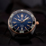 Ocean Crawler Core Diver - 18K Red Gold (Black DLC Version) - Ocean Crawler Watch Co.