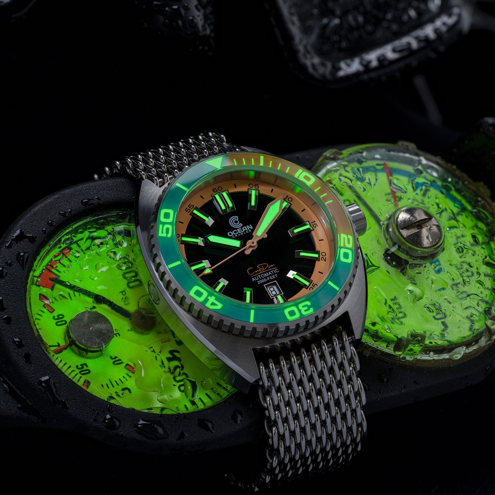 Ocean Crawler Core Diver Aqua Salmon Automatic Watch – Ocean