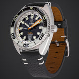 Ocean Crawler Core Diver - Black White - Limited Dragoon Leather - Ocean Crawler Watch Co.
