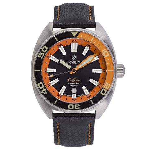 Ocean Crawler Core Diver - Black/Orange Chapter Ring - Ocean Crawler Watch Co.