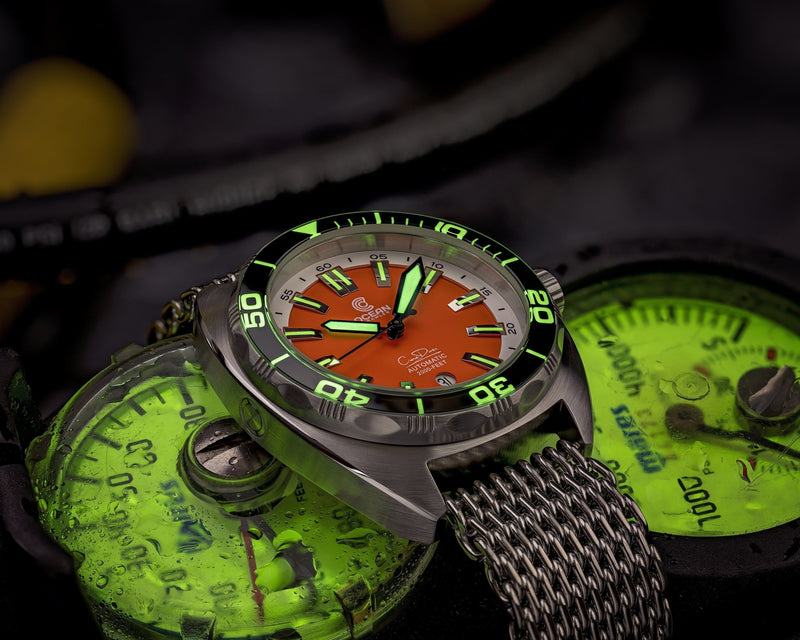 Ocean Crawler Core Diver Black/Orange Sample - Like New - Ocean Crawler Watch Co.
