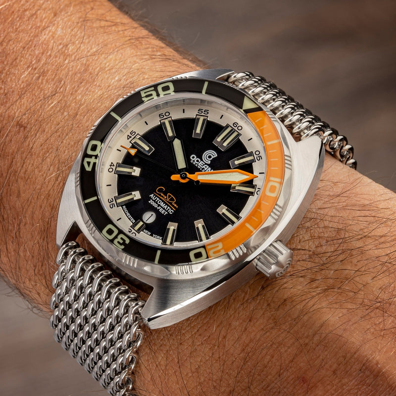 Ocean Crawler Core Diver - Black/Orange v3 - Preorder - Ocean Crawler Watch Co.