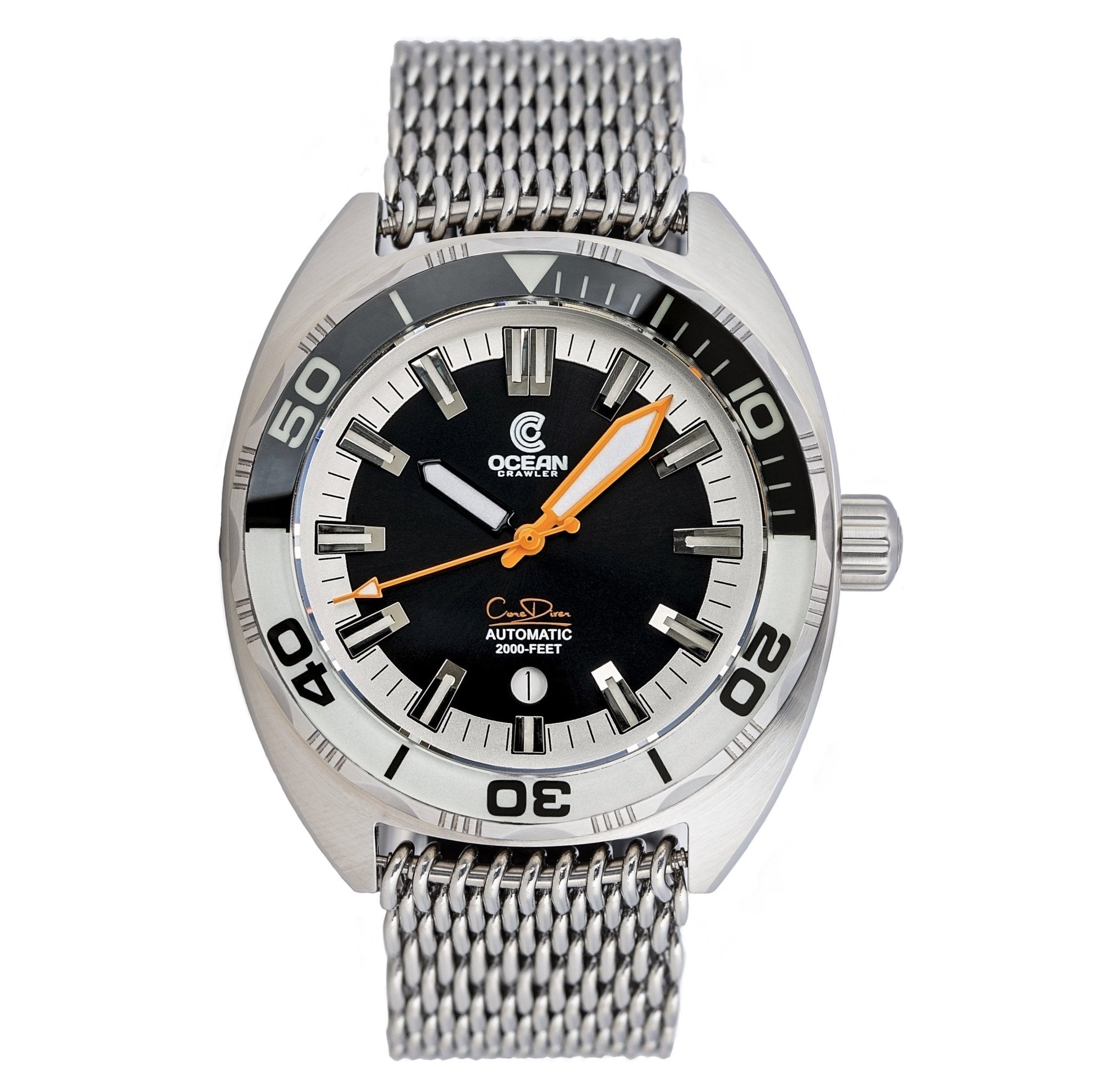 Ocean Crawler Core Diver - Black/White - Ocean Crawler Watch Co.