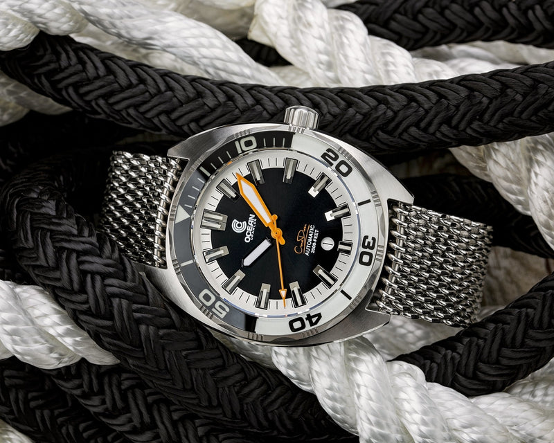 Ocean Crawler Core Diver Black/White Sample - Floor Model - Ocean Crawler Watch Co.
