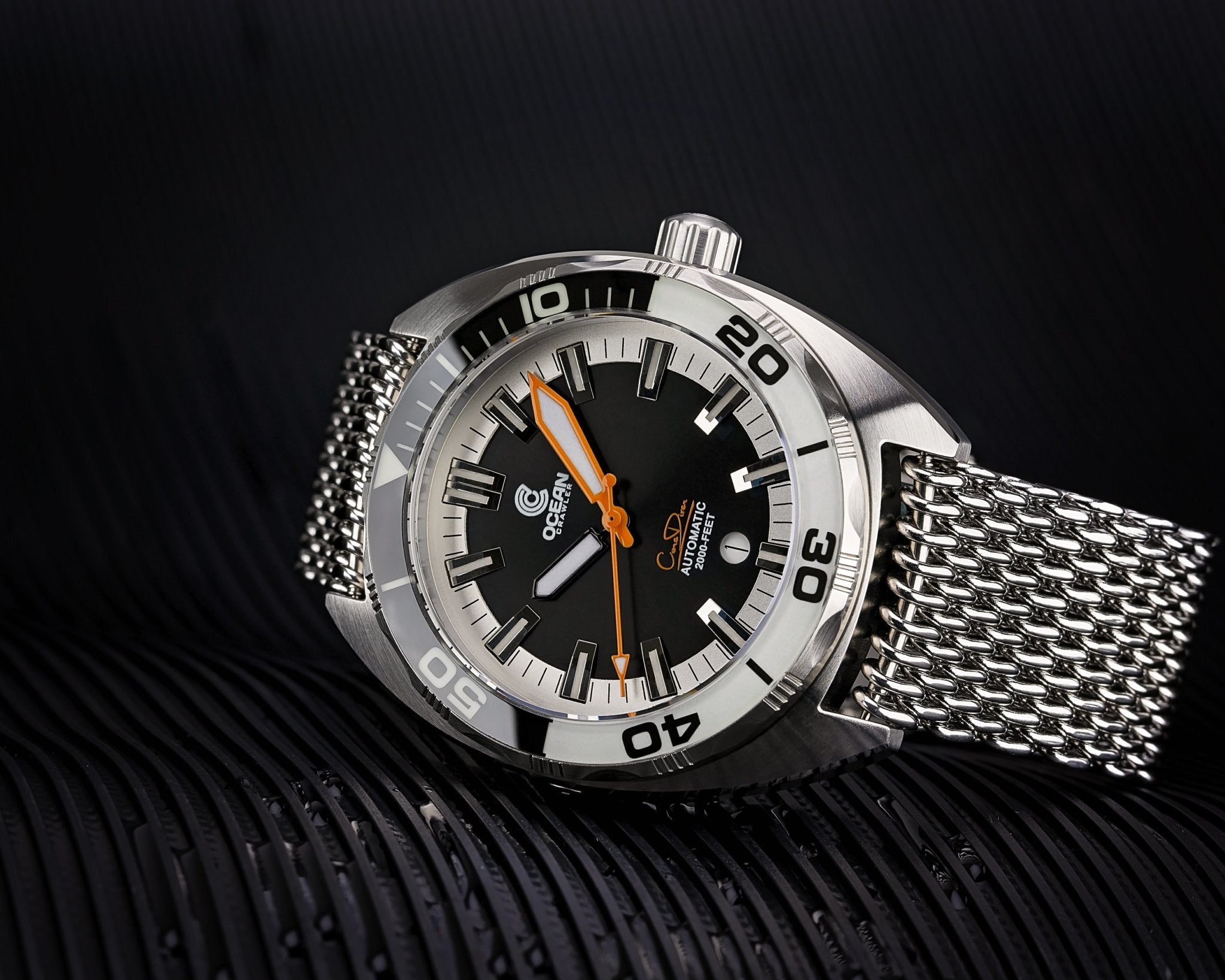 Ocean Crawler Core Diver Black/White Sample - Floor Model - Ocean Crawler Watch Co.