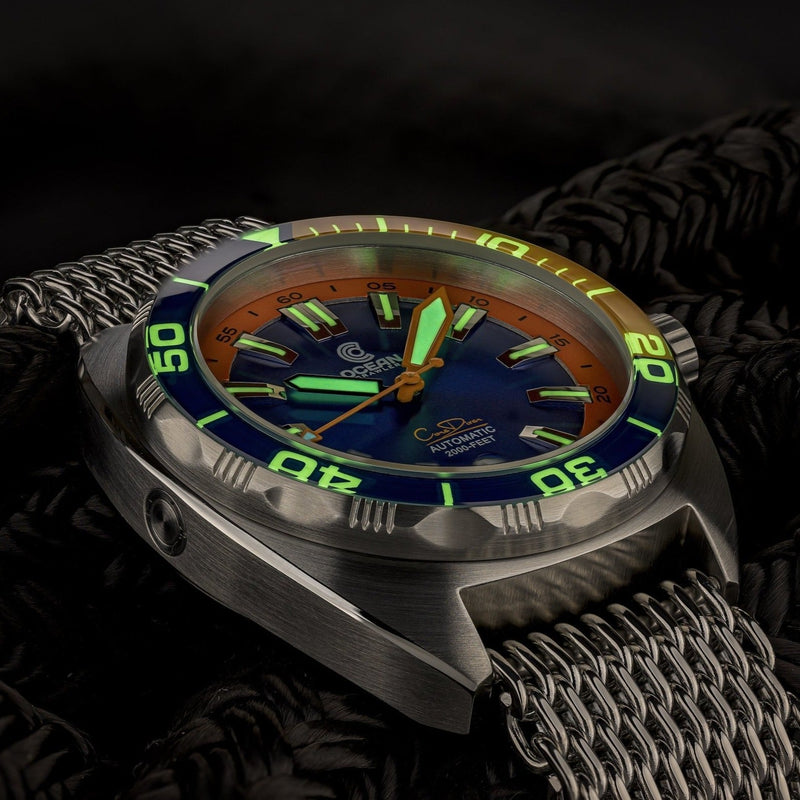 Ocean Crawler Core Diver - Blue/Orange - Sample - USED - Ocean Crawler Watch Co.