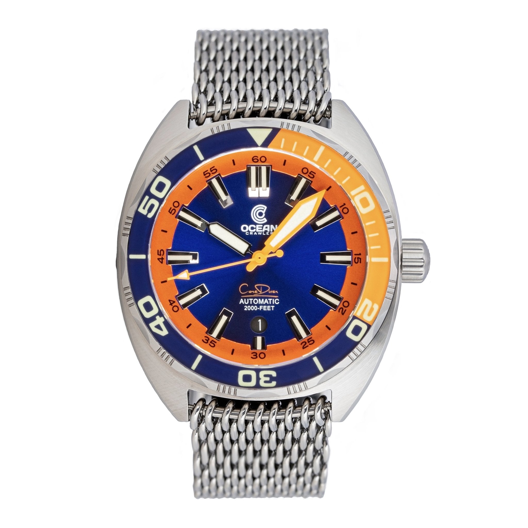 Ocean Crawler Core Diver - Blue/Orange - V2 - Ocean Crawler Watch Co.