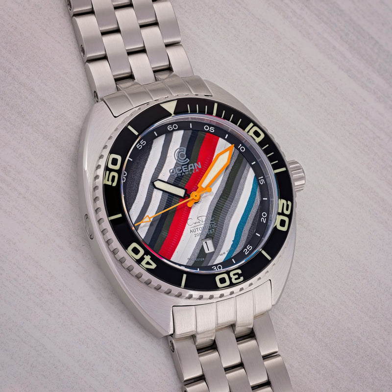 Ocean Crawler Core Diver - Fordite - Unique piece - Apex Racer - Ocean Crawler Watch Co.