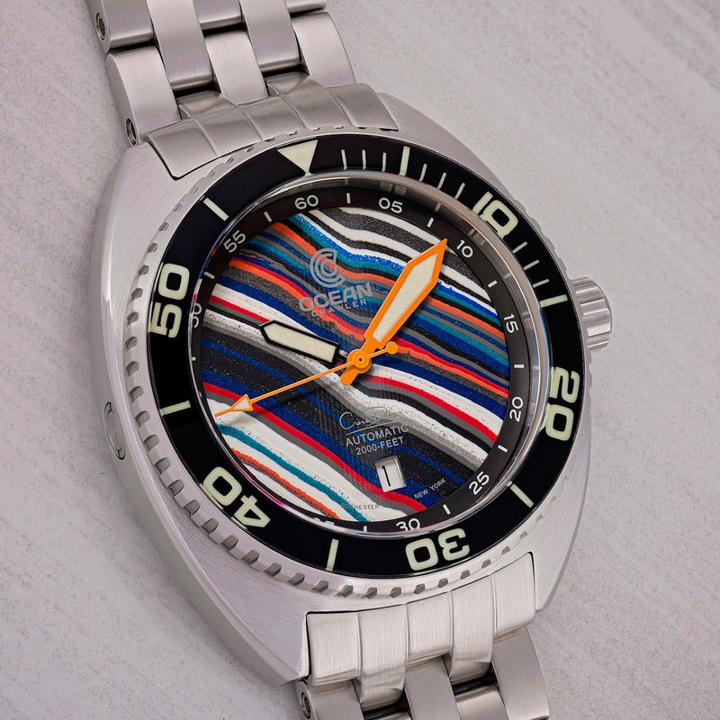 Ocean Crawler Core Diver - Fordite - Unique piece - DashBoard Duel - Ocean Crawler Watch Co.