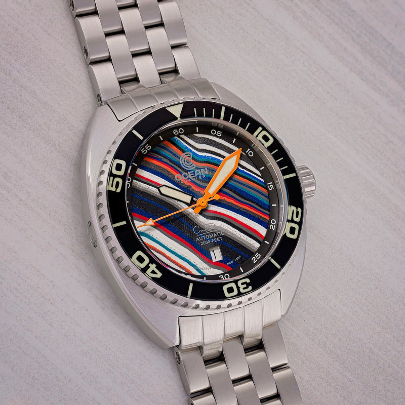 Ocean Crawler Core Diver - Fordite - Unique piece - DashBoard Duel - Ocean Crawler Watch Co.