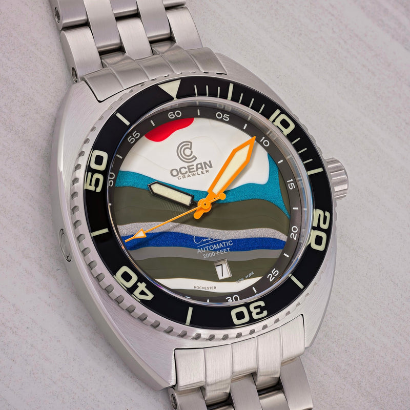 Ocean Crawler Core Diver - Fordite - Unique piece - Formula Fusion - Ocean Crawler Watch Co.