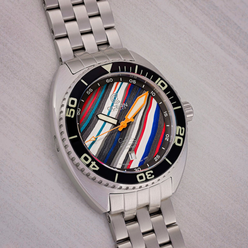 Ocean Crawler Core Diver - Fordite - Unique piece - ThunderTrack - Ocean Crawler Watch Co.