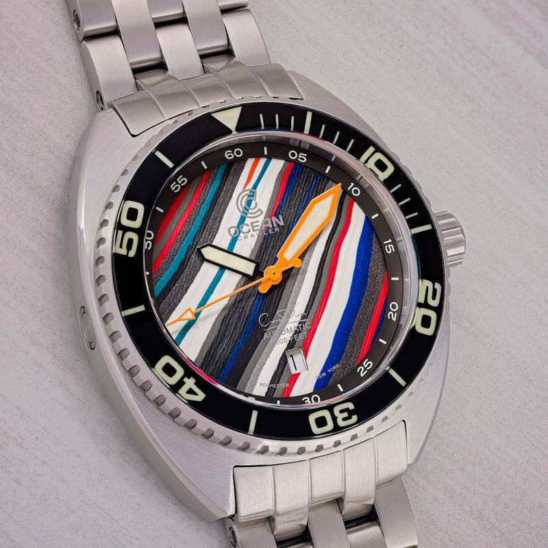 Ocean Crawler Core Diver - Fordite - Unique piece - ThunderTrack - Ocean Crawler Watch Co.