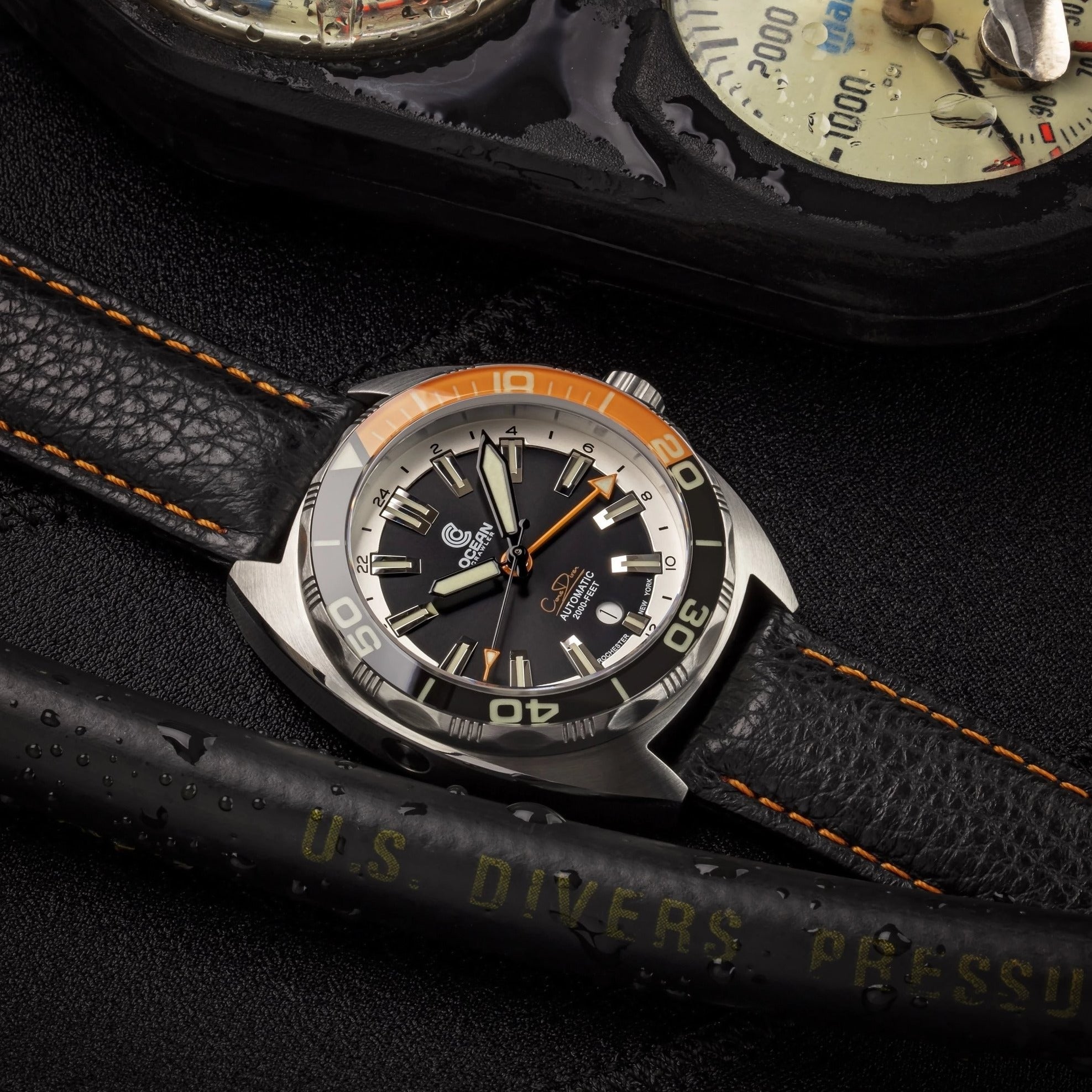 Ocean Crawler Core Diver GMT - Black/Orange - Ocean Crawler Watch Co.
