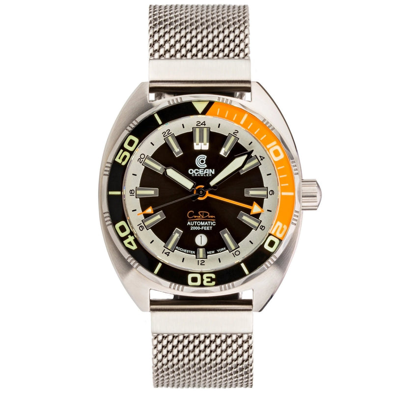 Ocean Crawler Core Diver GMT - Black/Orange - Ocean Crawler Watch Co.
