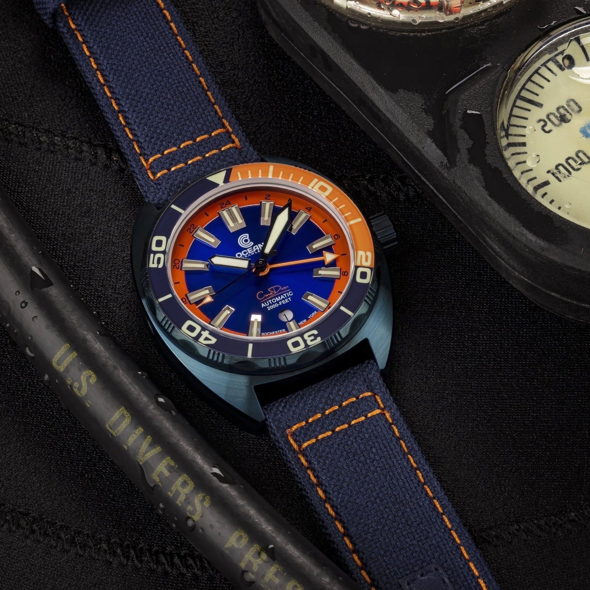 Ocean Crawler Core Diver GMT - Blue Steel - Ocean Crawler Watch Co.