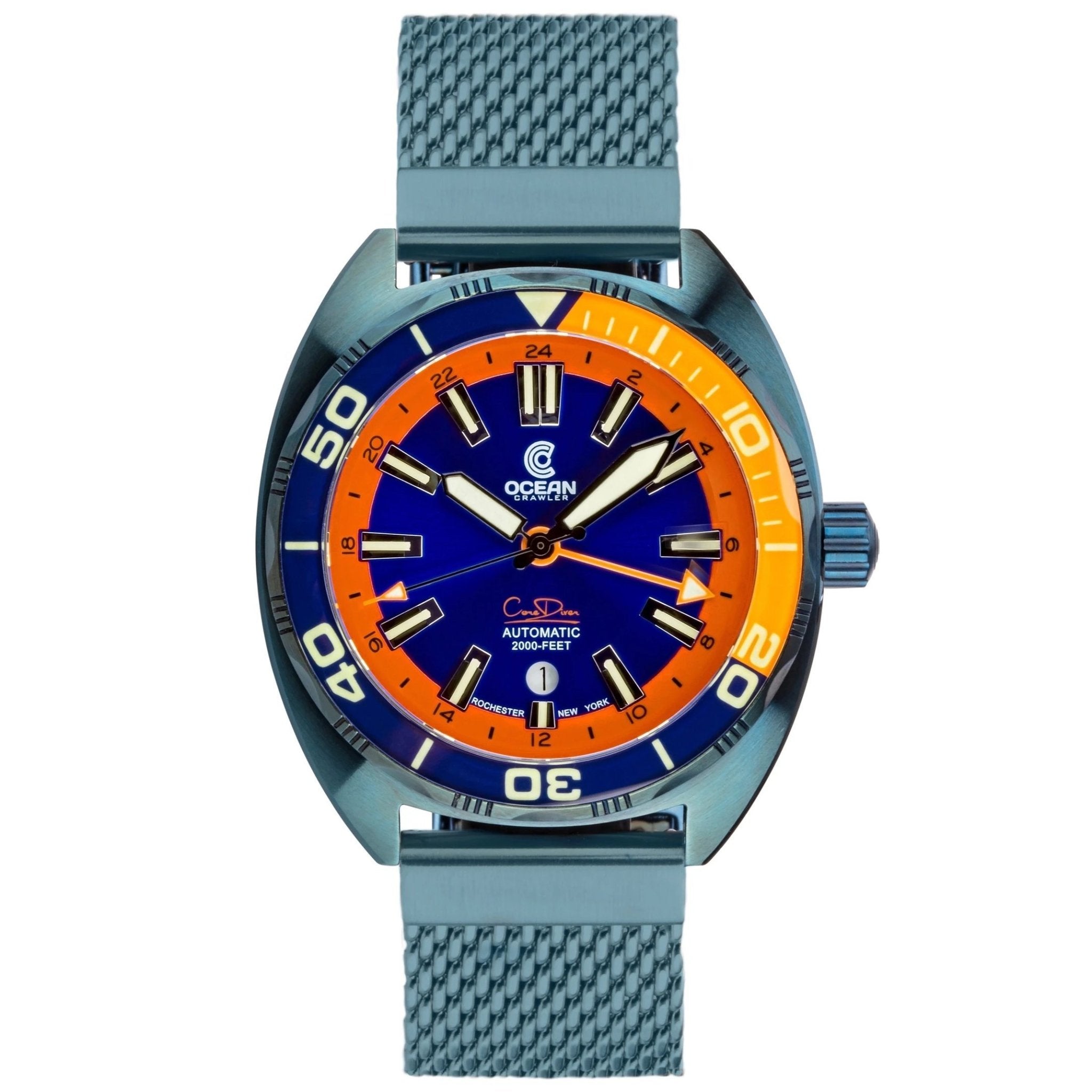 Ocean Crawler Core Diver GMT - Blue Steel - Ocean Crawler Watch Co.