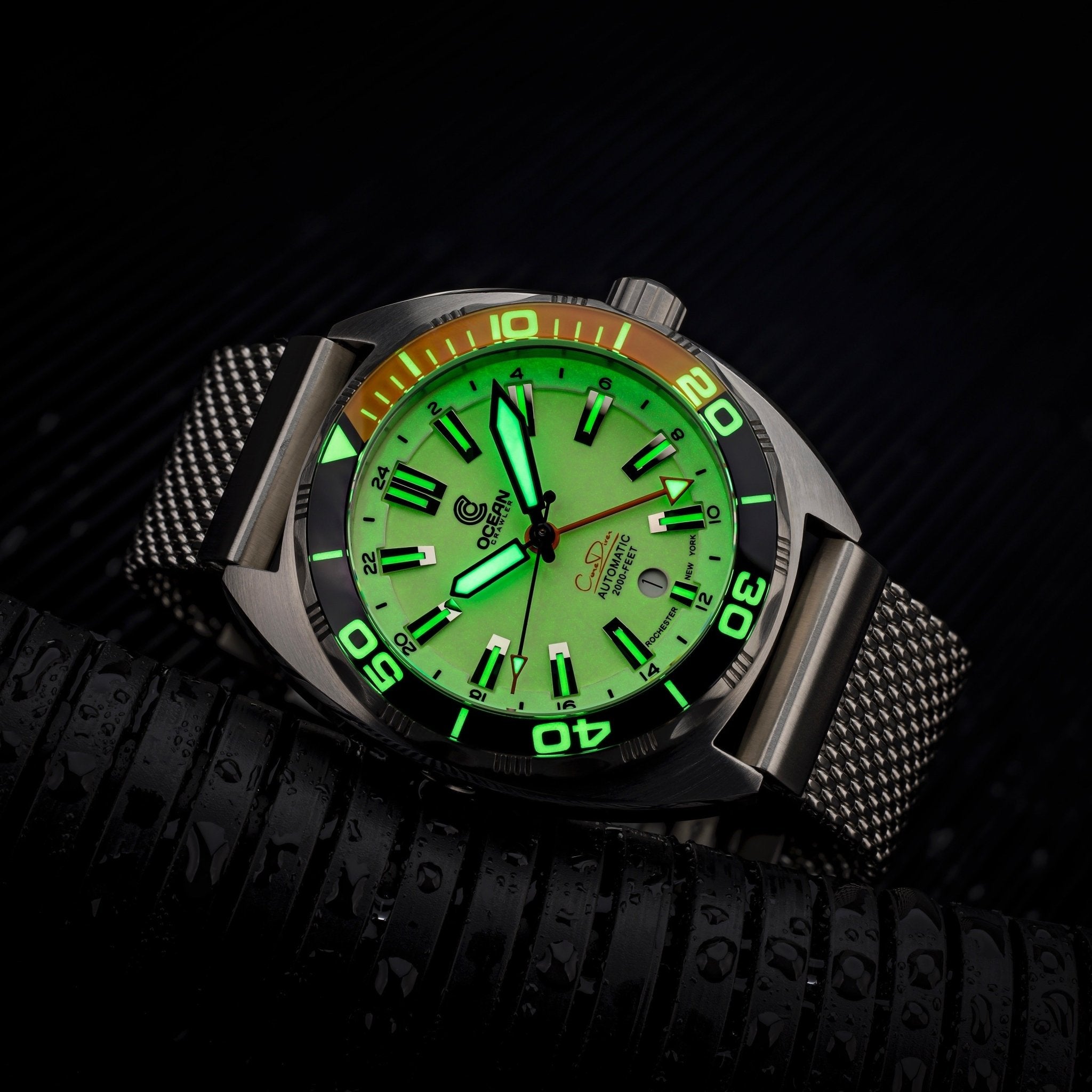 Ocean Crawler Core Diver GMT - Full Lume Dial - Ocean Crawler Watch Co.