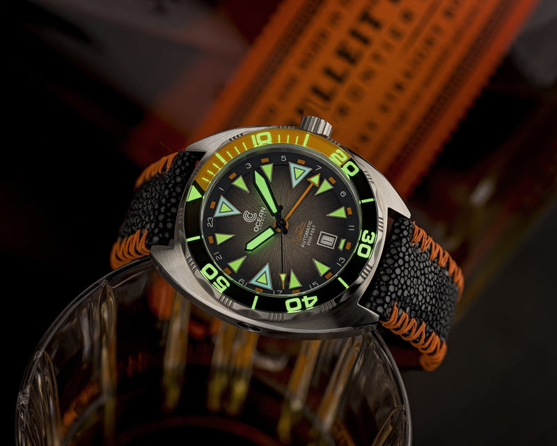 Ocean Crawler Core Diver GMT v2 - Black/Brown - Ocean Crawler Watch Co.