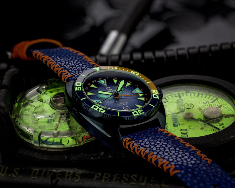 Ocean Crawler Core Diver GMT v2 - Blue Steel DLC - Ocean Crawler Watch Co.