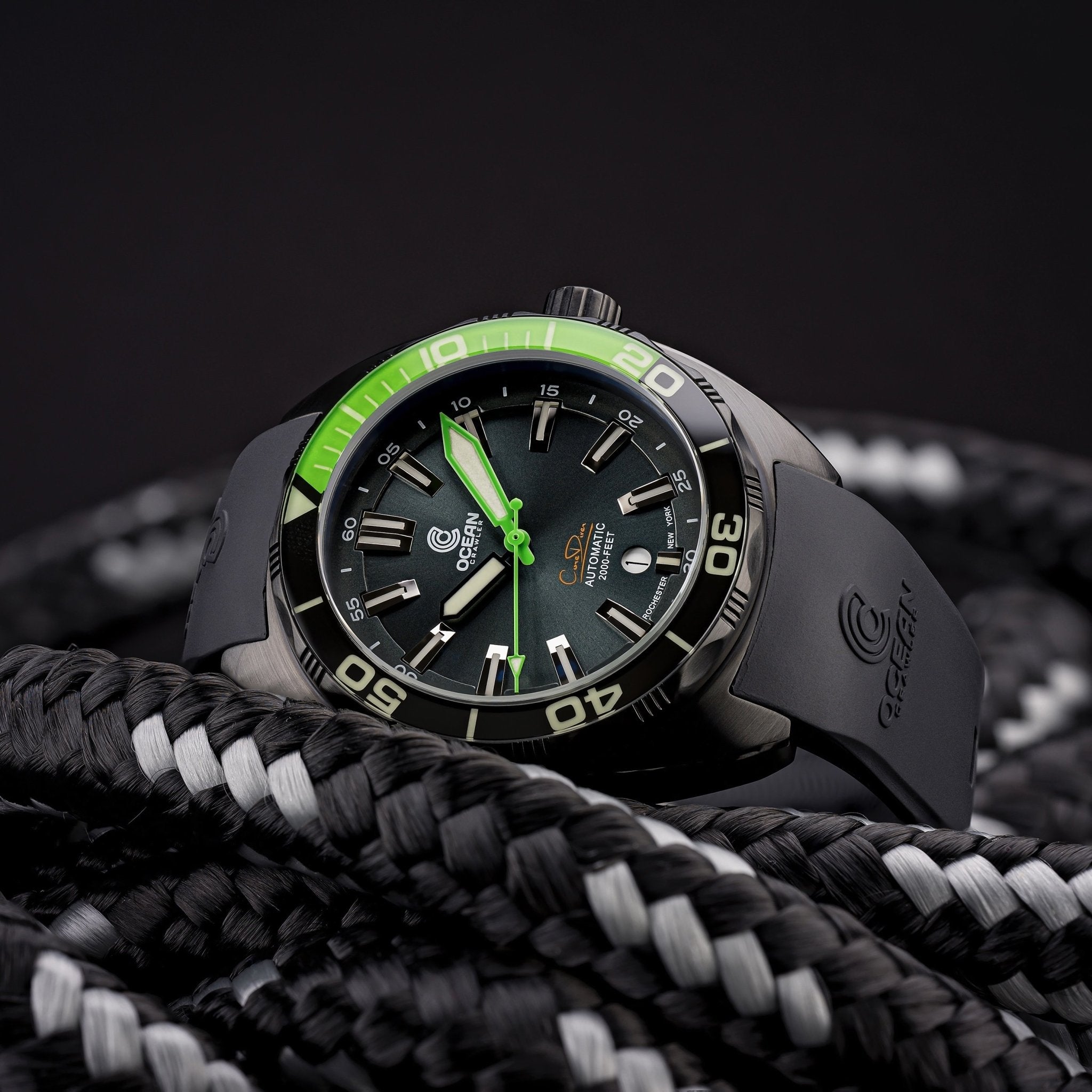 Ocean Crawler Core Diver - Green DLC - Ocean Crawler Watch Co.