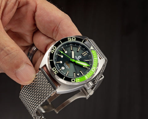 Ocean Crawler Core Diver Green GMT Sample - Like New - Ocean Crawler Watch Co.