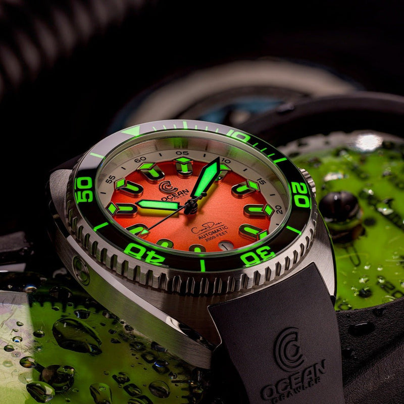 Ocean Crawler Core Diver - Orange Refractor - Like New Sample - Ocean Crawler Watch Co.