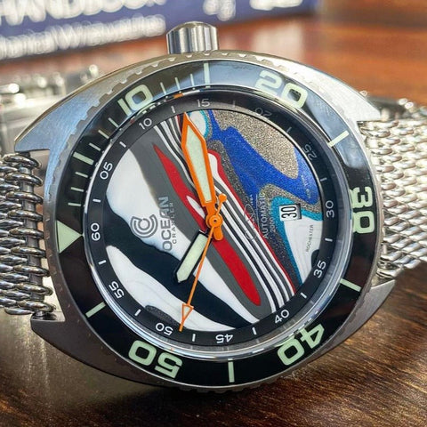 Ocean Crawler Core Diver - Prototype #2 - Fordite - Ocean Crawler Watch Co.
