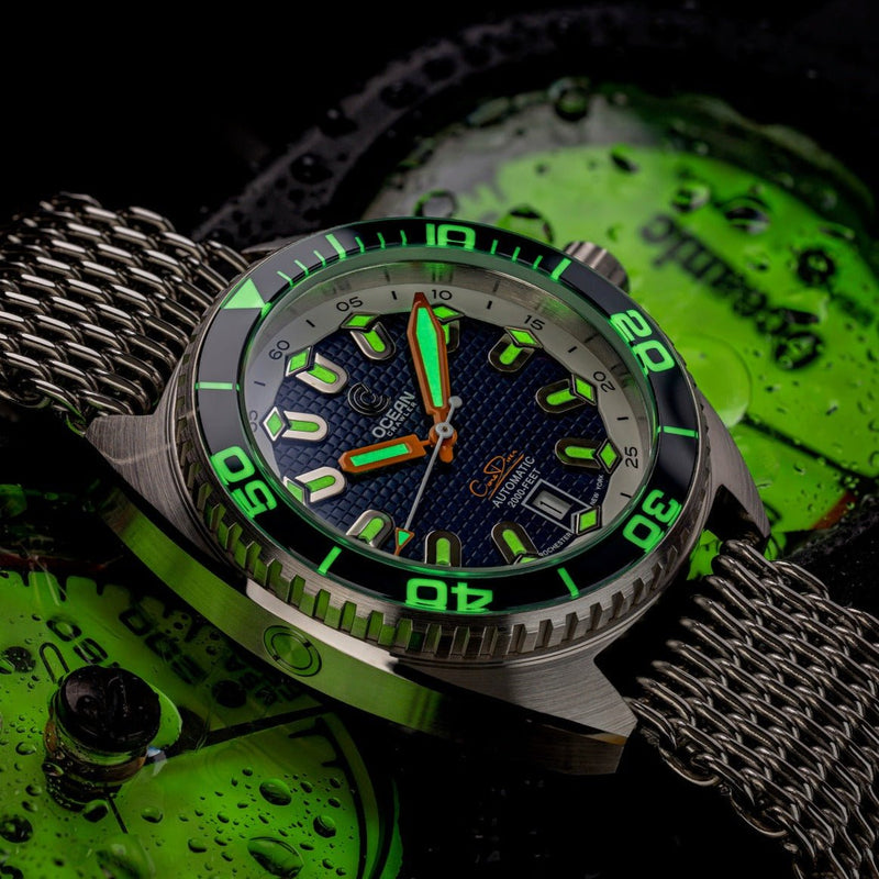 Ocean Crawler Core Diver - Solid 925 Silver Case - Prototype - Blue - Ocean Crawler Watch Co.