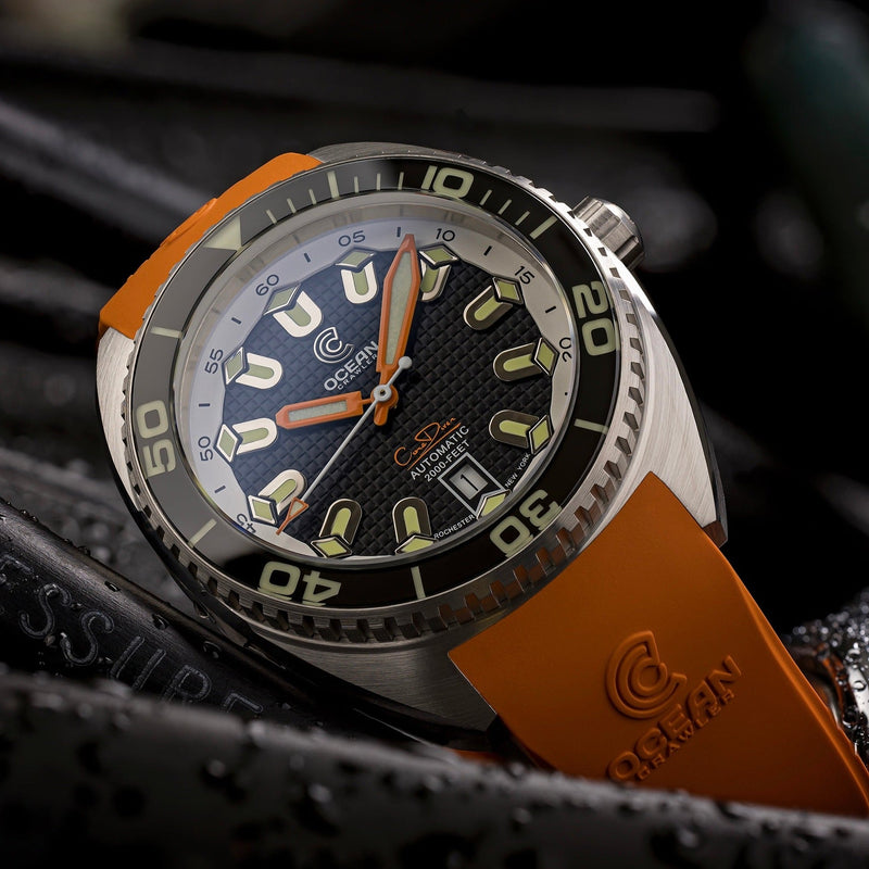 Ocean Crawler Core Diver - Tapisserie dial - Black - Ocean Crawler Watch Co.