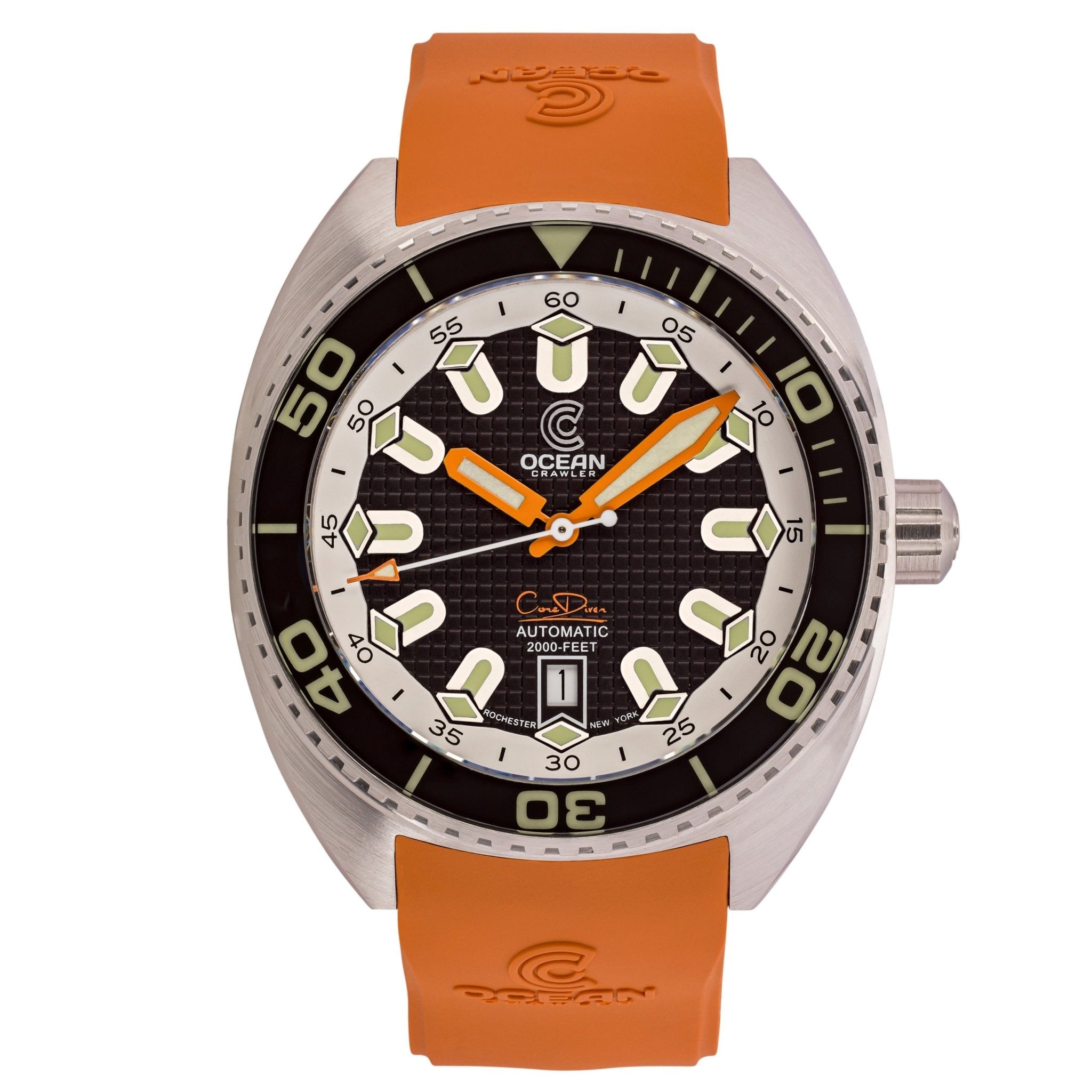 Ocean Crawler Core Diver - Tapisserie dial - Black - Ocean Crawler Watch Co.