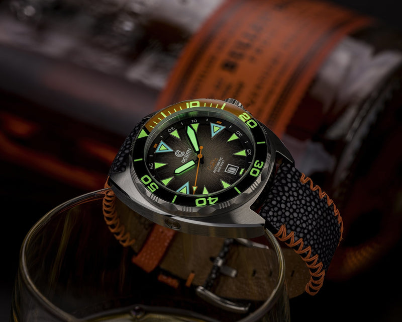 Ocean Crawler Core Diver - Textured Black/Orange - Preorder - Ocean Crawler Watch Co.