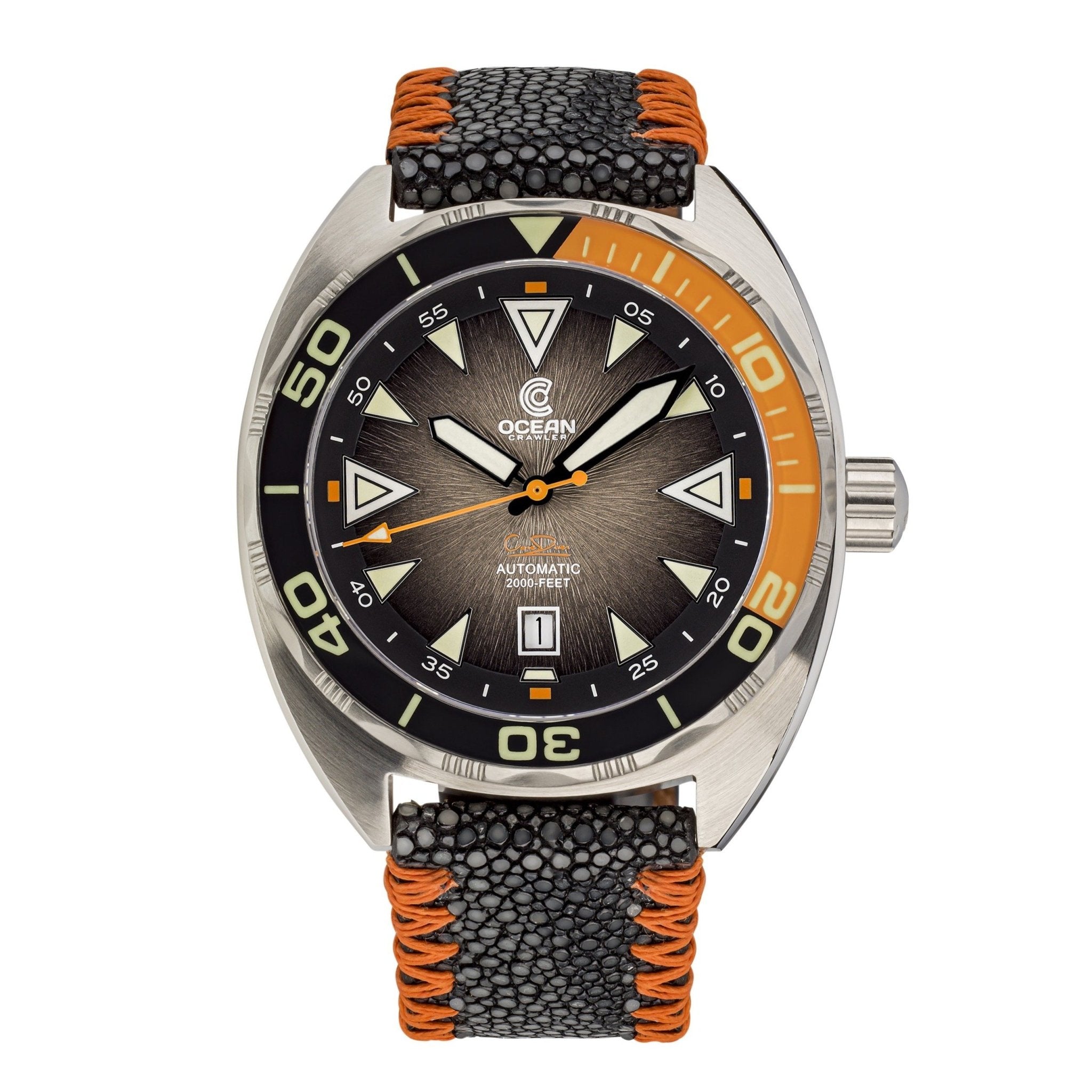 Ocean Crawler Core Diver - Textured Black/Orange - Preorder - Ocean Crawler Watch Co.