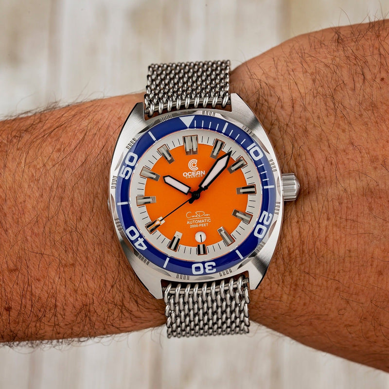 Ocean Crawler Core Diver V1 - Orange dial - Store Sample - Ocean Crawler Watch Co.