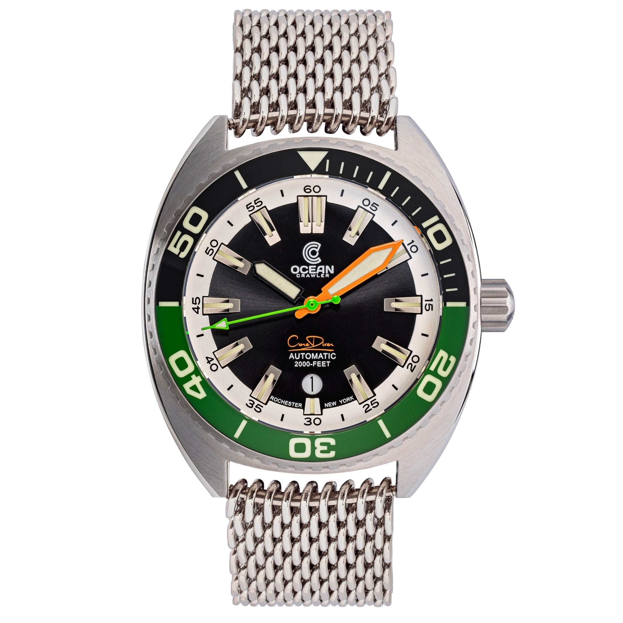 Ocean Crawler Core Diver V3 - Green/Black - Prototype - Ocean Crawler Watch Co.