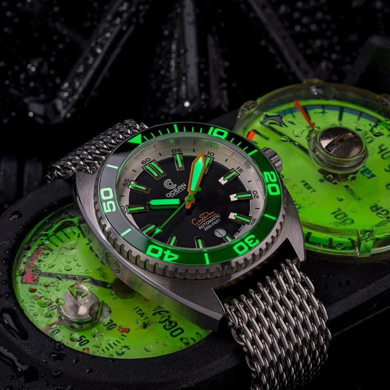 Ocean Crawler Core Diver V3 - Green/Black - Prototype - Ocean Crawler Watch Co.