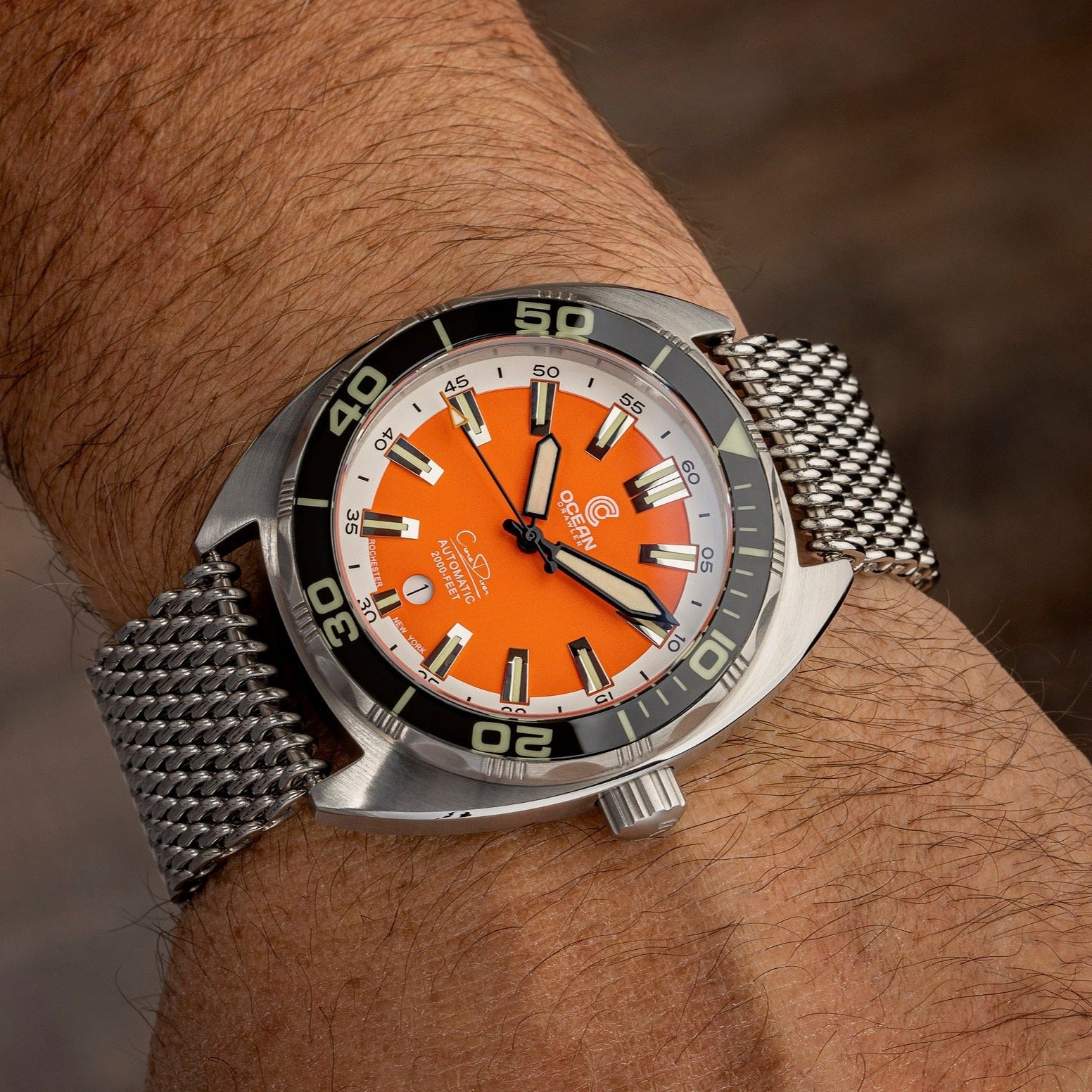 Ocean Crawler Core Diver V3 - Orange dial - Store Sample - Ocean Crawler Watch Co.