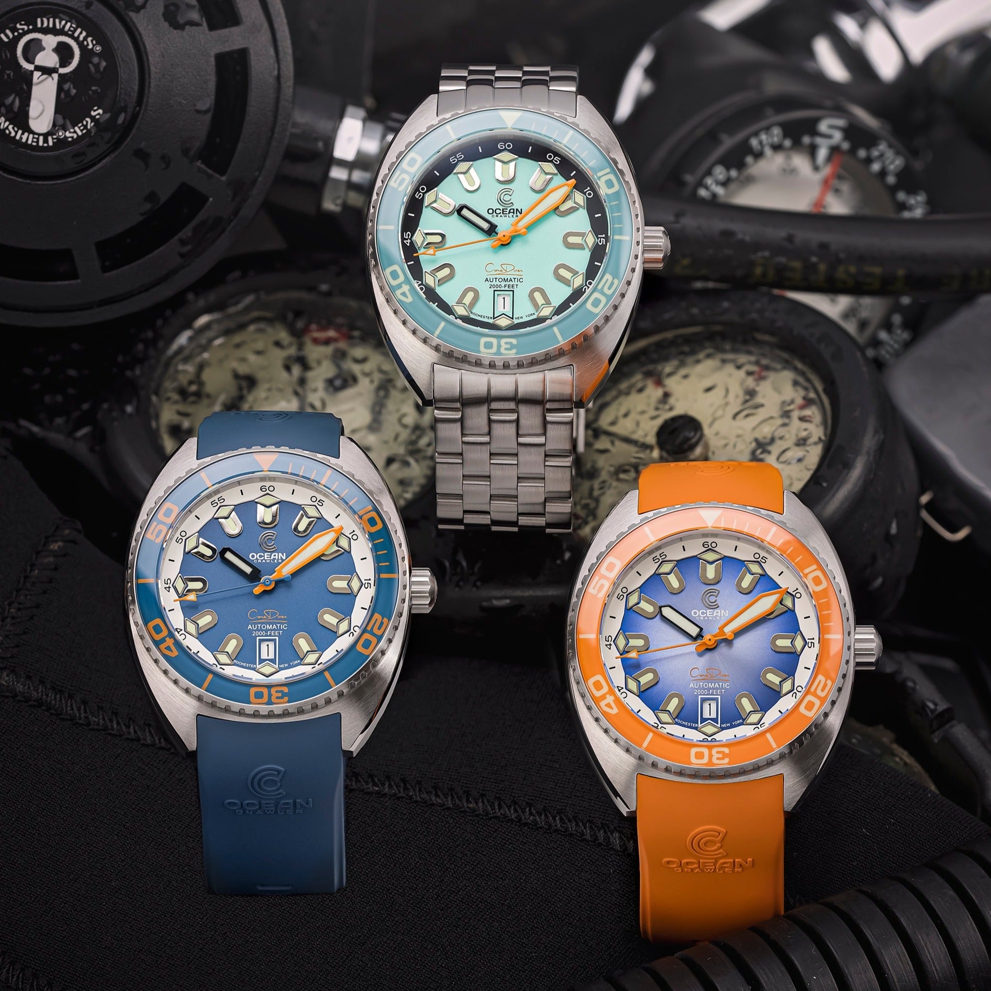 Ocean Crawler Core Diver V4 - Aqua - Ocean Crawler Watch Co.
