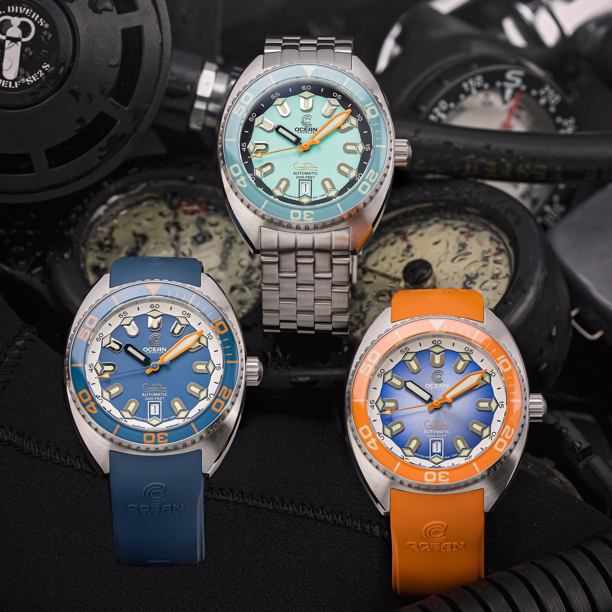 Ocean Crawler Core Diver V4 - Blue/Orange - Ocean Crawler Watch Co.