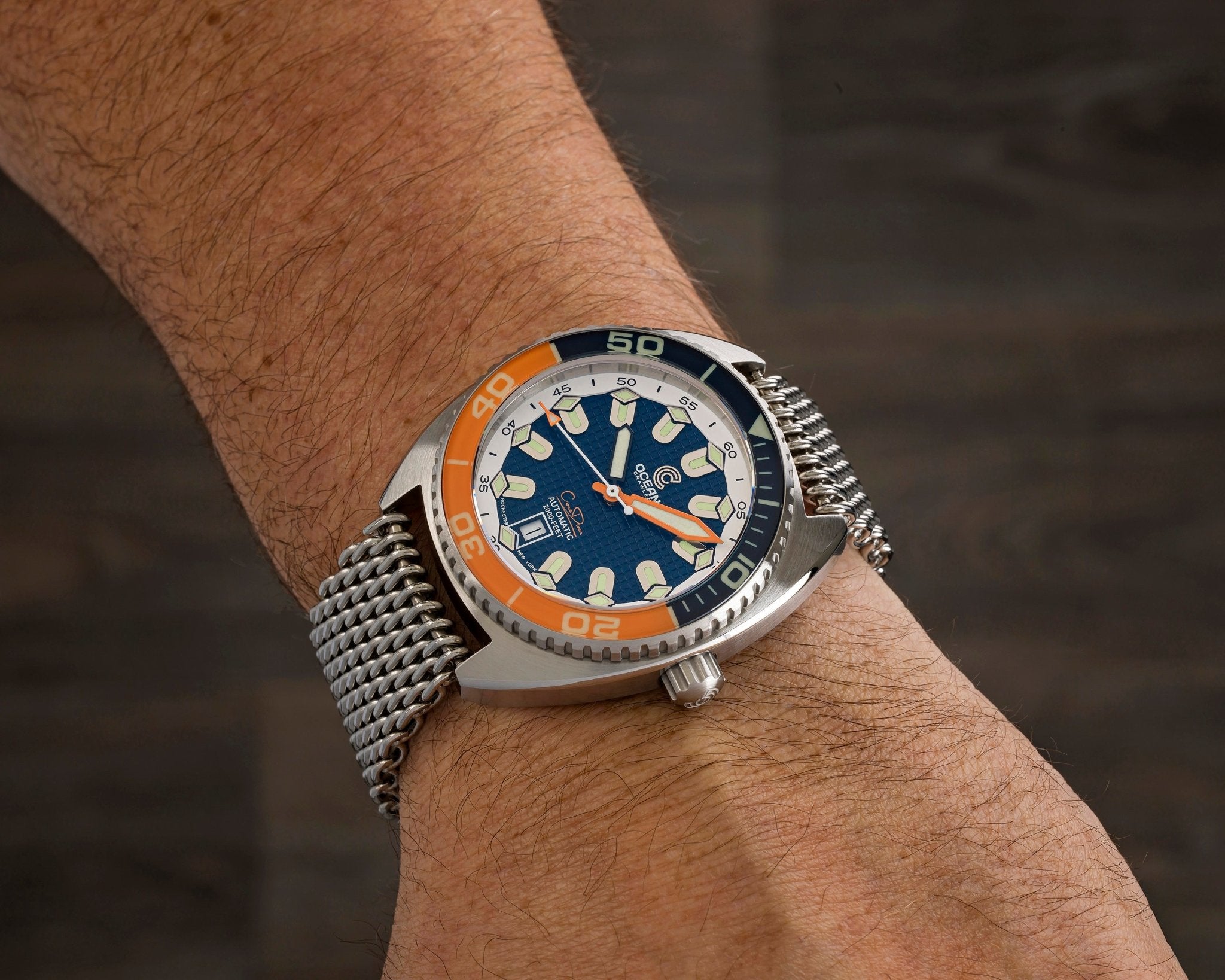Ocean Crawler Core Diver V4 - Blue/Orange - Preorder - Ocean Crawler Watch Co.