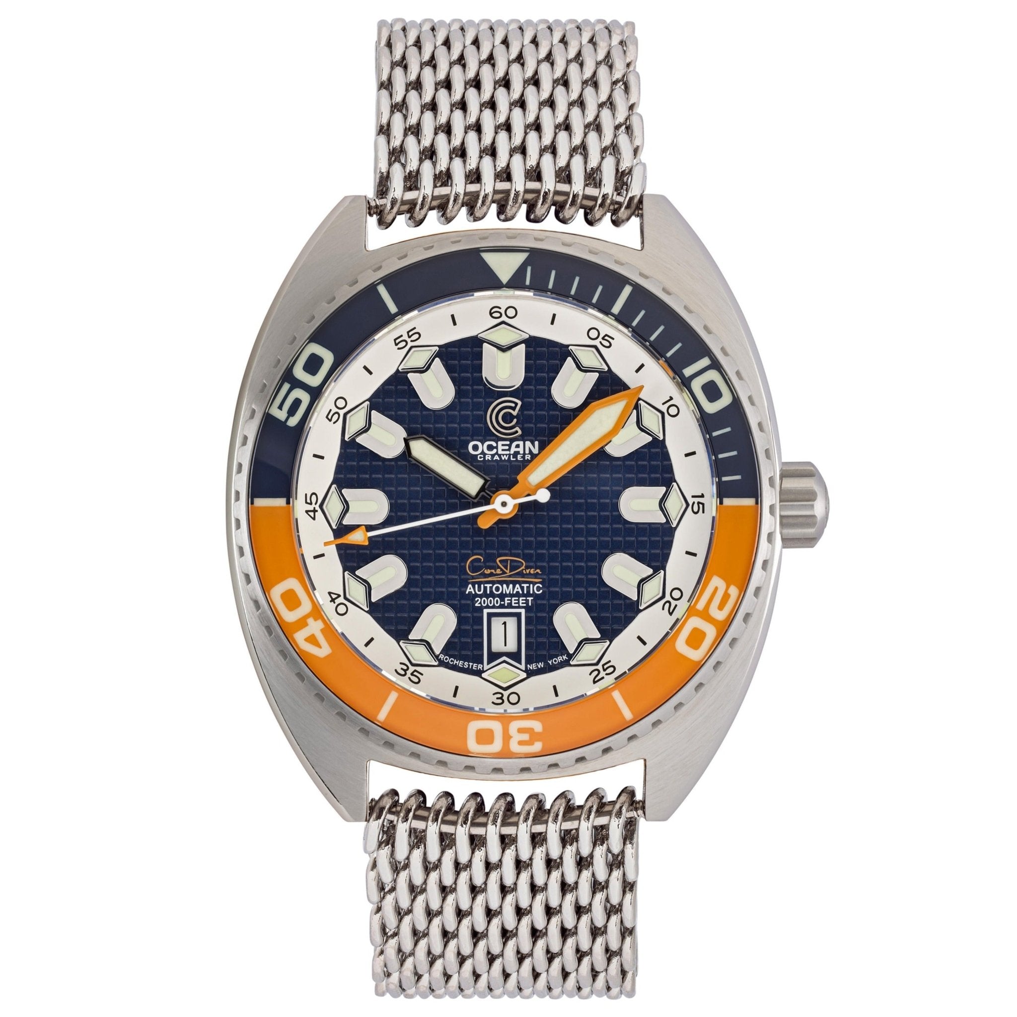 Ocean Crawler Core Diver V4 - Blue/Orange - Preorder - Ocean Crawler Watch Co.