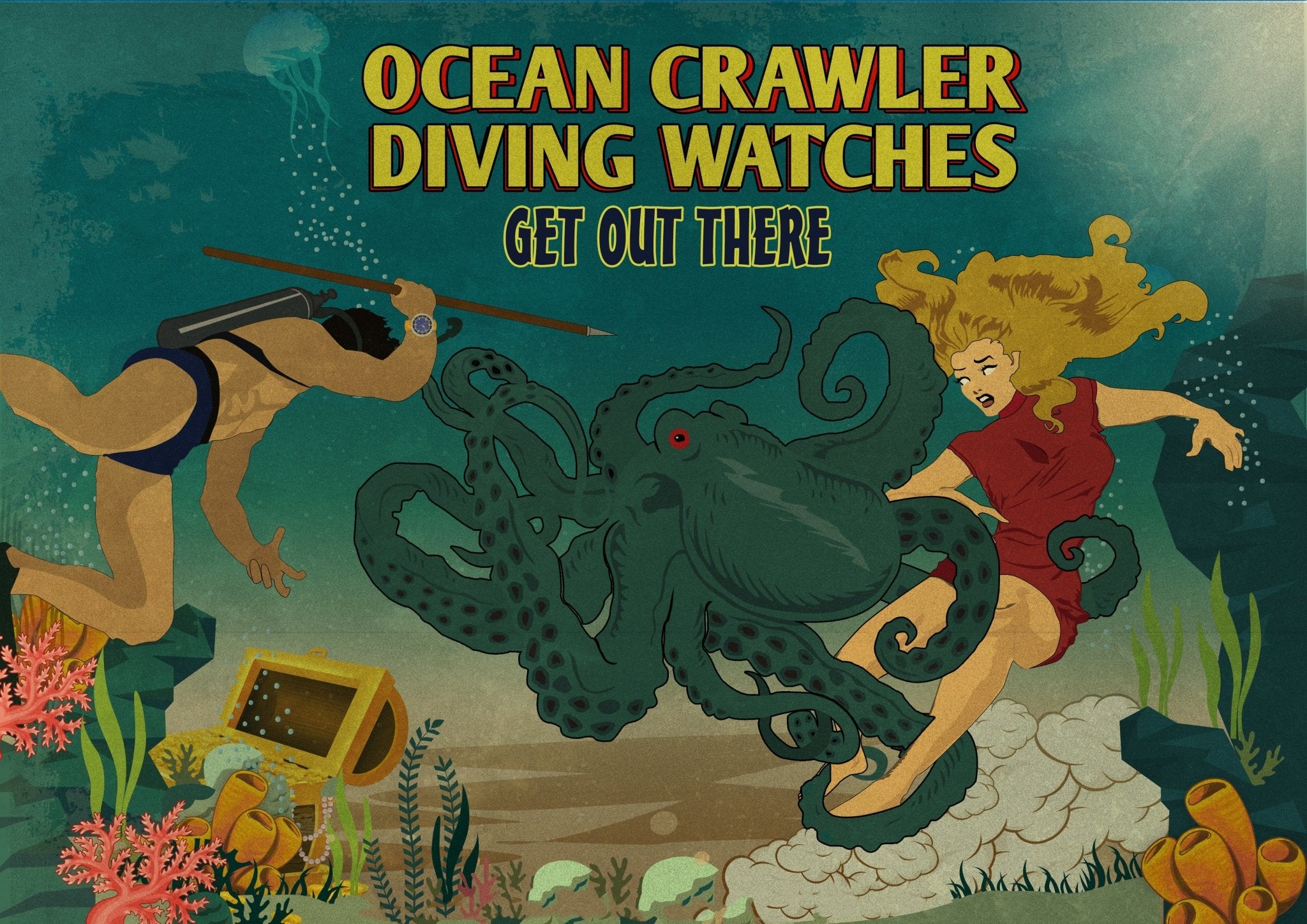 Ocean Crawler Diving Watches Poster - 18 X 24 Inches. - Ocean Crawler Watch Co.