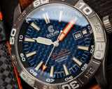 Ocean Crawler Dream Diver - Blue Carbon Fiber - Ocean Crawler Watch Co.